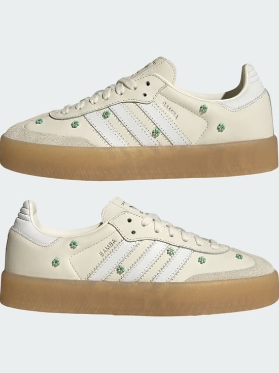 adidas Shoes - Adidas Cream Sambae Sneakers with Gum Platform and Mint Flower Accents 8.5 New